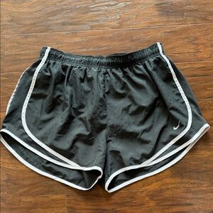Nike Black Athletic Running Shorts with White Piping - Dri Fit - XL